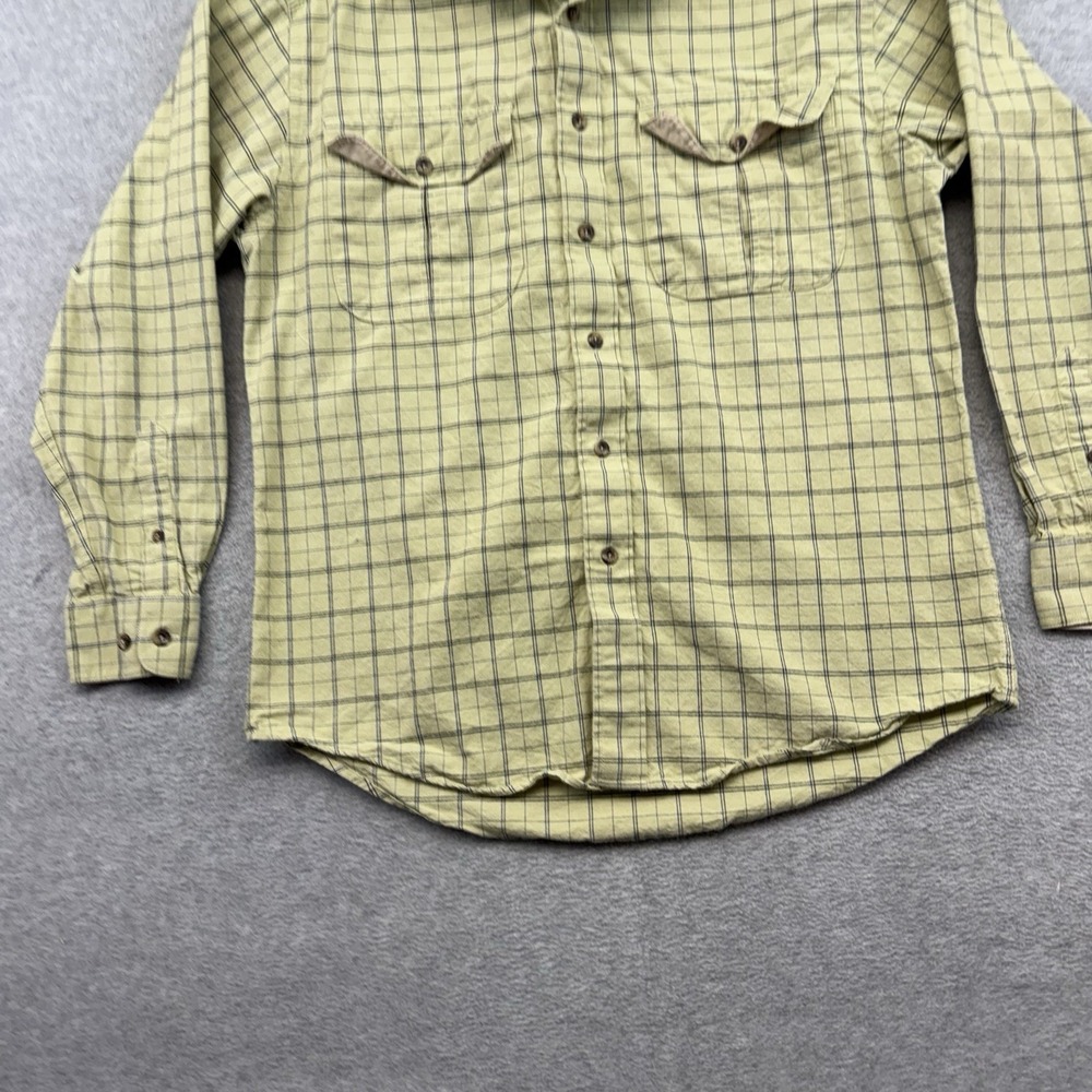 Vintage CC Filson Guide Shirt‎ Men's Medium Yellow Button Plaid Flannel Outdoors - Picture 2 of 8